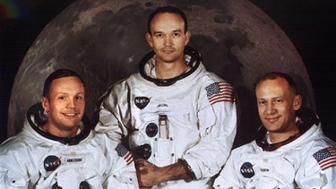 Archiv: Die Besatzung der "Apollo 11", die Astronauten Neil Armstrong (l-r), Michael Collins und Edwin"Buzz" Aldrin.  | Bild: NASA | dpa-Bildfunk
