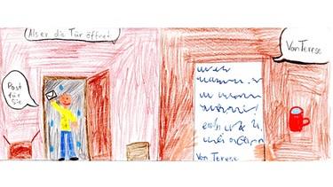 Szene aus dem Comic "Als er die Tür öffnet" von Lea und Johanna Röhling | Bild: BR