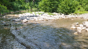 Eine Furt ist eine seichte Stelle in einem Fluss, an der man den Fluss leicht überqueren kann. | Bild: colourbox.com