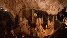 Die Frasassi-Höhlen in Genga in Italien mit Stalagmiten. | Bild: picture-alliance/dpa