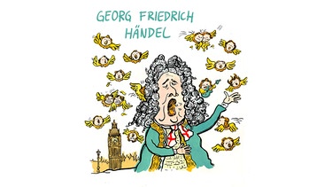 gezeichnetes Porträt des Komponisten Georg Friedrich Händel | Bild: BR / Teresa Habild