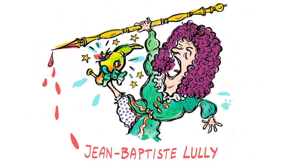 gezeichnetes Porträt des Komponisten Jean-Baptiste Lully | Bild: BR | Teresa Habild