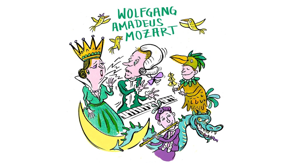 gezeichnetes Porträt des Komponisten Wolfgang Amadeus Mozart | Bild: BR | Teresa Habild