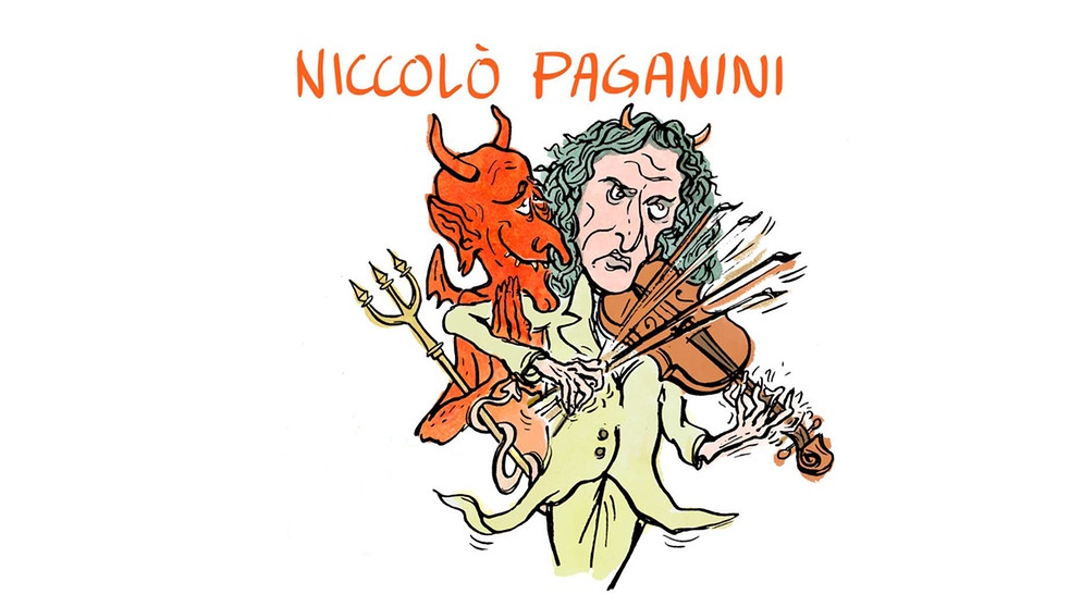 gezeichnetes Komponistenporträt von Niccolò Paganini. | Bild: BR | Teresa Habild