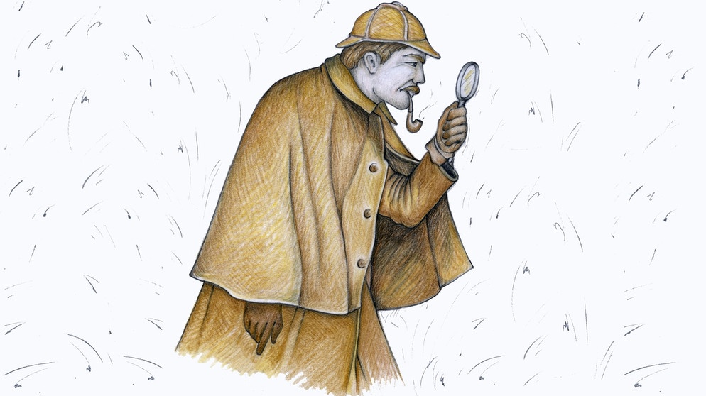 Zeichnung des Detektivs Sherlock Holmes für Klassik zum Staunen, Münchner Rundfunkorchester | Bild: Antonia Schwarz