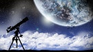 Fernrohr ist auf den Mond gerichtet | Bild: colourbox.com