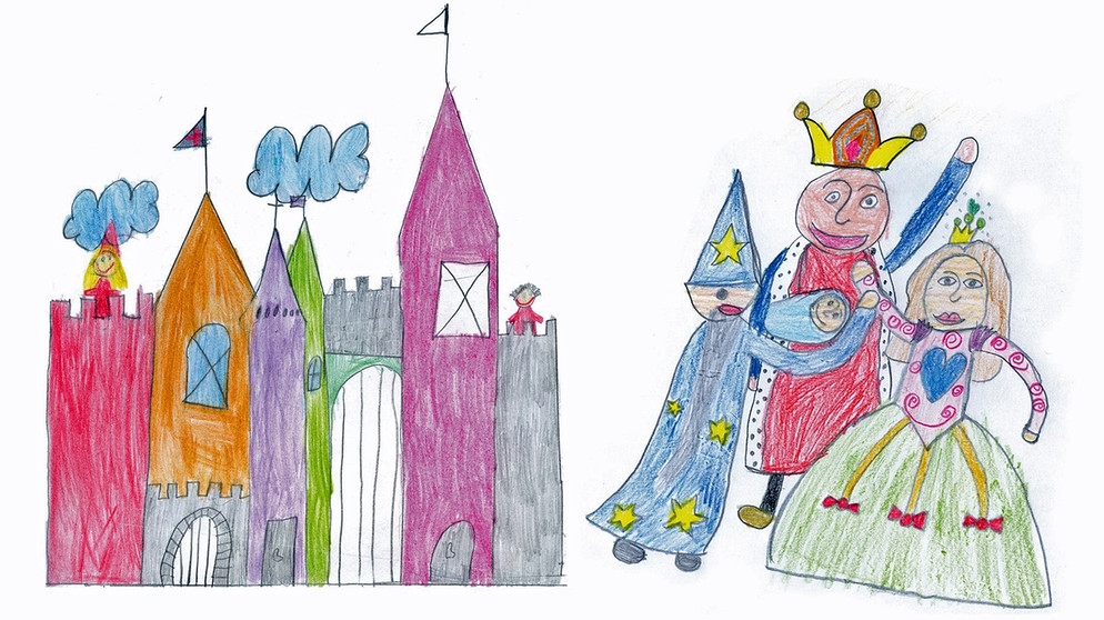 Kinderzeichnungen zum Programmheft des Konzerts "King Arthur - eine Rittergeschichte mit Musik von Henry Purcell", Reihe "Klassik zum Staunen", Münchner Rundfunkorchester | Bild: BR