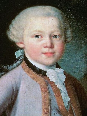 Wolfgang Amadeus Mozart als Kind in Hofkleidung auf einem Ölgemälde von 1763.  | Bild: picture-alliance/dpa
