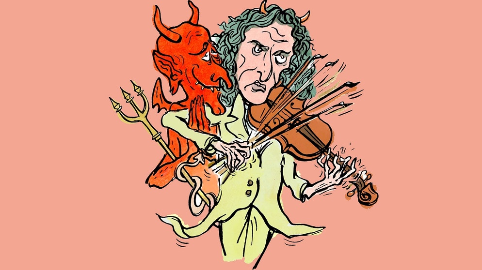 gezeichnetes Komponistenporträt von Niccolò Paganini | Bild: BR / Teresa Habild