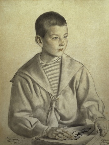 Porträt des Komponisten Dmitri Schostakowitsch als Kind. Zeichnung aus dem Jahr 1919 von Boris Michailowitsch Kustodijew (1878-1927). | Bild: picture-alliance/dpa |  akg-images