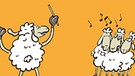 Schaf Elvis dirigiert eine Schafherde | Bild: BR/Teresa Habild