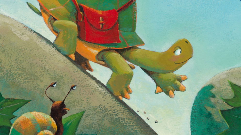 Tranquilla Trampeltreu, die beharrliche Schildkröte; Ausschnitt Buchcover | Bild: Michael Bayer, Thienemann Verlag