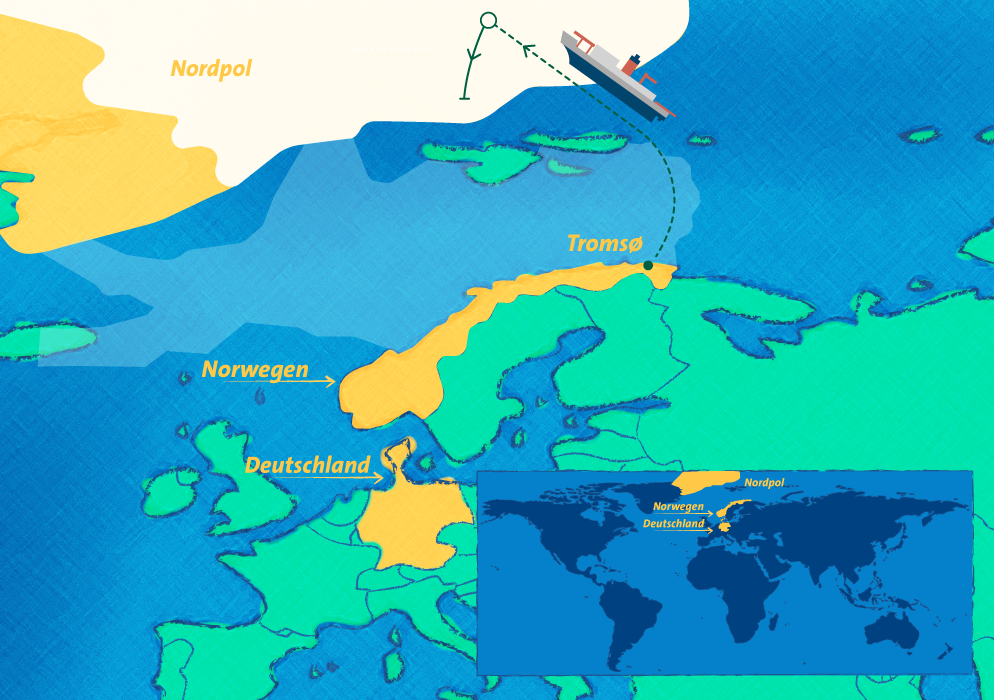 Karte der Nordpolexpedition | Bild: BR