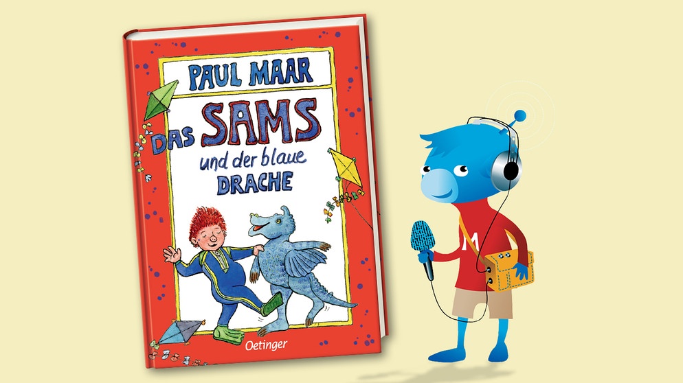 Buchcover "Das Sams und der blaue Drache" von Paul Maar | Bild: Oetinger Verlag, Montage: BR