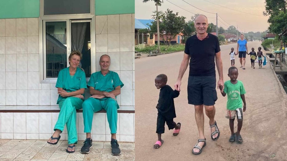 Das Ehepaar Monika und Michael Strobelt bei ihrem Einsatz als Ärzte in Sierra Leone | Bild: privat | Montage: BR