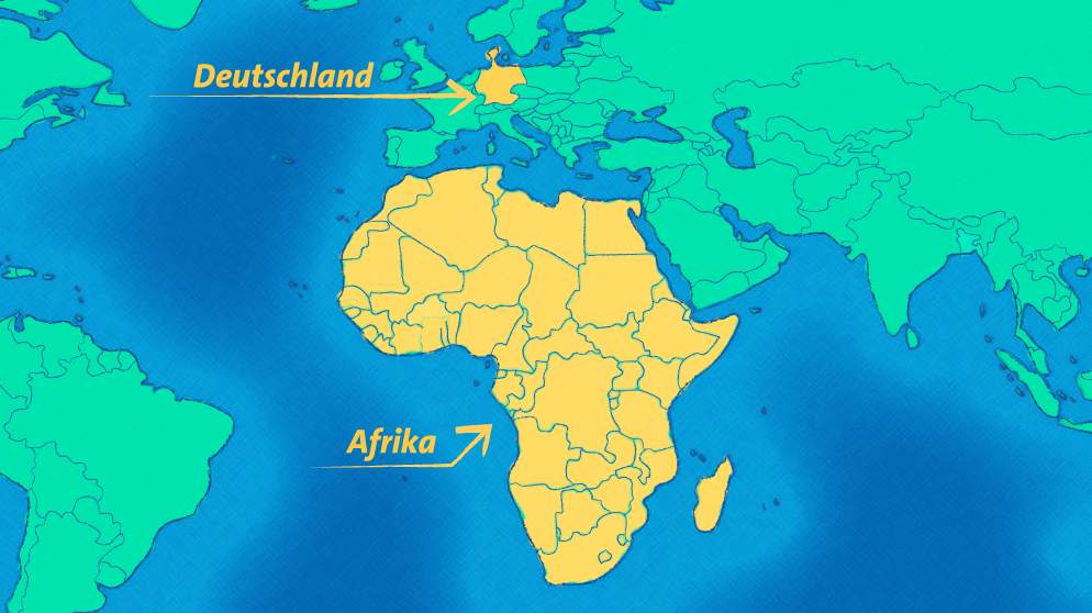 Karte: Lage Afrikas | Bild: BR