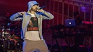 Der US-amerikanische Rapper Eminem (Marschall Bruce Mathers III), auch bekannt als Slim Shady, bei einem Konzert im Jahr 2018.  | Bild: picture-alliance/dpa