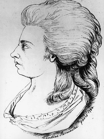 Porträt der Pianistin und Komponistin Maria Theresia Paradis. Radierung aus dem Jahr 1784 von Faustine Parmantie. | Bild: picture-alliance / akg-images | akg-images