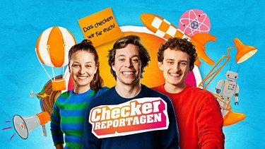 Checker Can, Checker Tobi und Checker Julian mit Logo | Bild: BR/megaherz GmbH