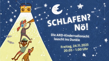 Illustration zur ARD-Kinderradionacht 2023 mit dem Motto: "Schlafen? Nö!" | Bild: ARD | Illustration: Stefanie Jeschke