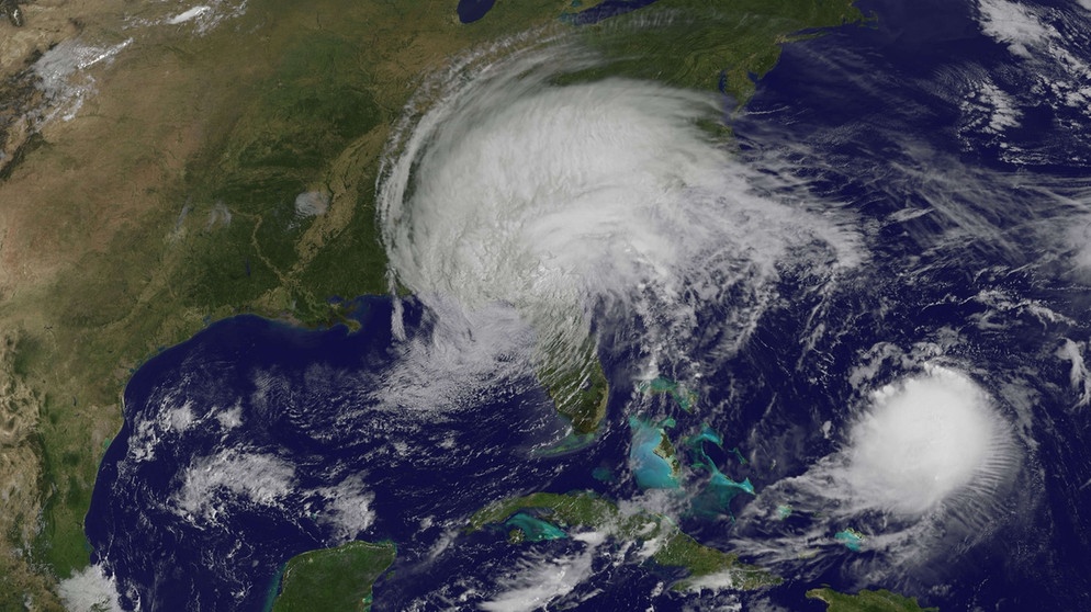 Ein Sturm auf einem Satellitenbild. | Bild: picture-alliance/dpa