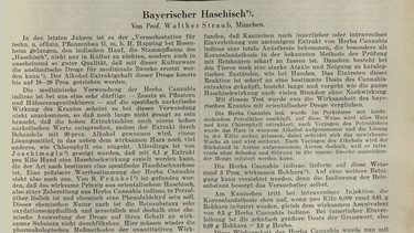 "Bayerischer Haschisch", aus: "Münchener medizinische Wochenschrift", 1928, Nr. 1 | Bild: aus: "Münchener medizinische Wochenschrift", 1928, Nr. 1