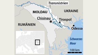 Map of Moldova and Transnistria |  Photo: Alliance Image / dpa / dpa Graphics |  dpa-infographic GmbH / Source: US Library of Congress
