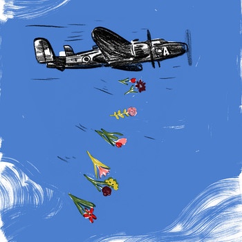 Édith Carron hat inspiriert von Scholls Zeichnungen Skizzen gemacht, hier ein Flugzeug, das Blumen statt Bomben wirft. | Bild: SWR/Èdith Carron/Sommerhaus Film