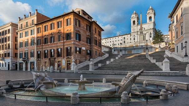 Spanische Treppe in Rom während Lockdown 2020. Kein Mensch zu sehen | Bild: Marcello Leotta