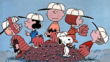 Szene aus dem Zeichentrickfilm "Ein Junge namens Charlie Brown": Die Baseballmannschaft um Charlie Brown, Linus, Lucy, Schroeder und Snoopy | Bild: picture alliance/United Archives