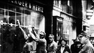 "Judenboykott" am 1. April 1933 - das Geschäft Bamberger und Hertz, Kaufingerstraße 22.  | Bild: Stadtarchiv München, Fotosammlung