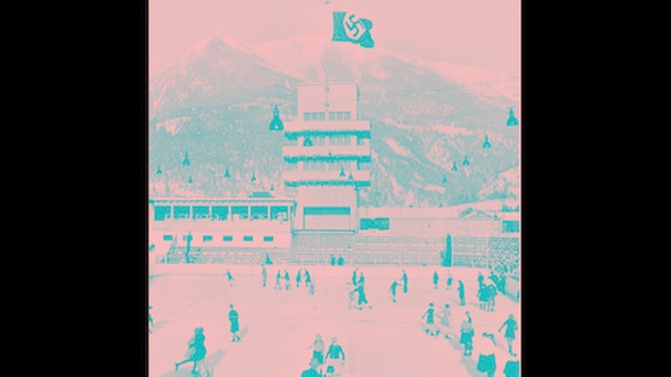 Das Olympia-Eisstadion in Garmisch-Partenkirchen mit Hakenkreuzbeflaggung 1936. | Bild: Foto Beckert, Marktarchiv Garmisch-Partenkirchen