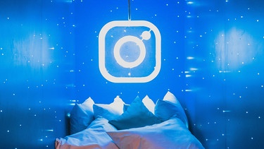 Instagram-Logo in blau. | Bild: Lance Matthew Pahang / Unsplash
