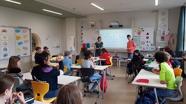 MünchenHören 2023: Klasse 4b der Grundschule am Mariahilfplatz. | Bild: BR | Silke Wolfrum