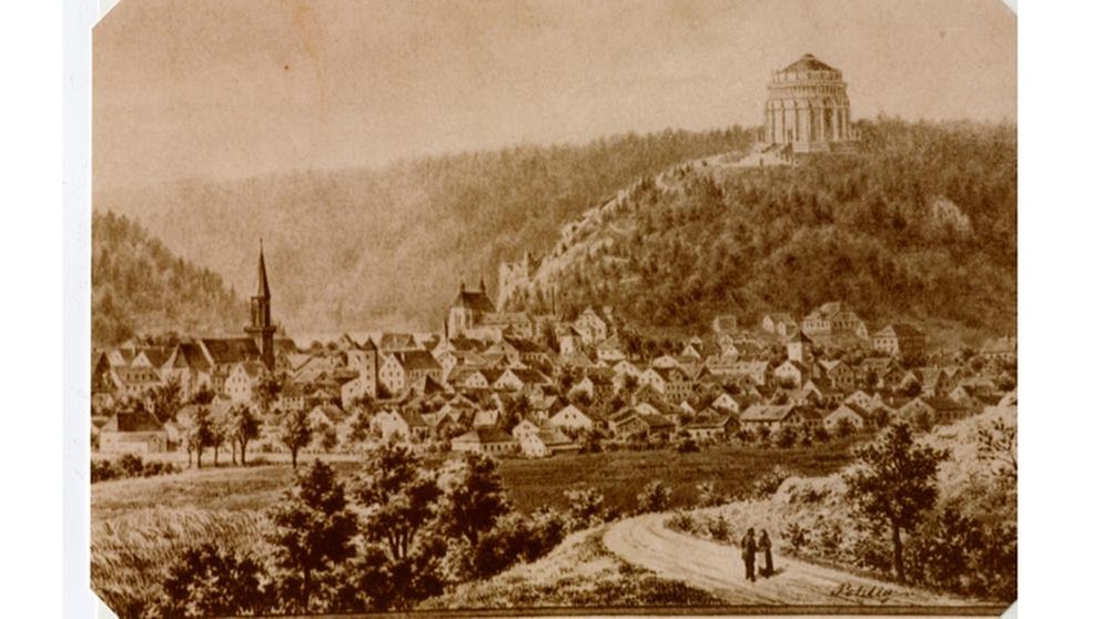 Ansicht der Stadt Kelheim: Stich von 1870 | Bild: Stadtarchiv Kelheim