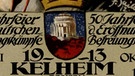 Reklamemarke anlässlich der Kaiserfeier 1913 auf der Befreiungshalle | Bild: Stadtarchiv Kelheim