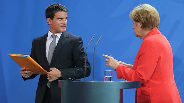 Angela Merkel und Manuel Valls | Bild: picture-alliance/dpa