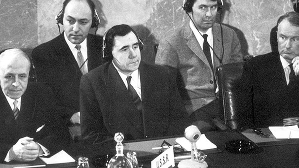  [26.09.1961] Der Sowjetische Außenminister Andrej Gromyko während der Genfer Abrüstungskonferenz 1962 | Bild: picture-alliance/dpa