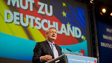 Der AfD-Parteivorsitzende Jörg Meuthen spricht beim Bundesparteitag der Alternative für Deutschland (AfD) in Hannover | Bild: picture-alliance/dpa