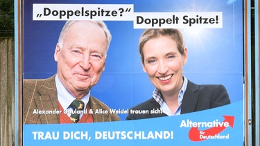 Wahlplakat der AfD mit Alexander Gauland und Alice Weidel | Bild: picture alliance/Revierfoto/dpa