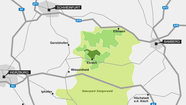 Karte des Steigerwald | Bild: BR