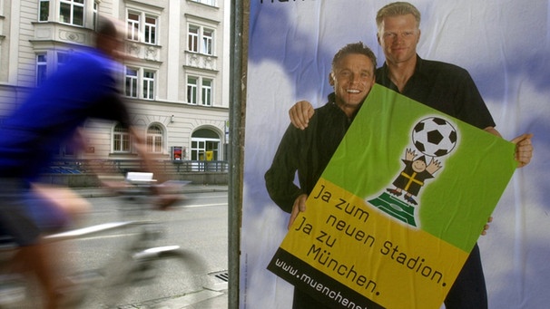 Plakataktion für neues Münchner Fußballstadion | Bild: picture-alliance/dpa