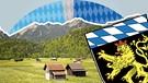 Landschaft, Wappen Oberbayern | Bild: colourbox.com; Montage:BR  