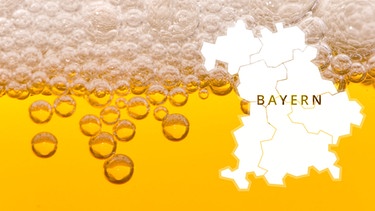 Illustration: Bier mit den umrissen von Bayern | Bild: colourbox.com; Montage: BR