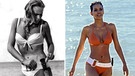 Die Kombo zeigt (l) die Schauspielerin Ursula Andress in "James Bond jagt Dr. No" (Szenenfoto von 1962) - in dem Bikinihöschen steckt ein breites Messer. US-Star Halle Berry (r) schreitet 40 Jahre später in "James Bond 007 - Stirb an einem anderen Tag" in ähnlichem Outfit aus dem Wasser (Szenenfoto von 2002). Bis heute gilt Andress als Bikini-Grazie schlechthin - von ihrem Mythos zehrte noch vor vier Jahren dann auch "Bond-Girl" Berry | Bild: picture-alliance/dpa/ UPI/Fox