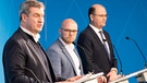 Ministerpräsident Markus Söder mit den Ministern Fabian Mehring und Albert Füracker | Bild: Bayerische Staatskanzlei
