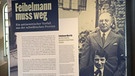 Informationstafel im Jüdischen Museum Augsburg Schwaben mit der Überschrift "Feibelmann muss weg". | Bild: BR / Iris Tsakiridis
