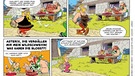 Asterix und Obelix lassen sich ihren Braten noch schmecken, aber damit stehen sie allein da. | Bild: Egmont Ehapa Media/ Asterix® – Obelix® – Idefix® / © 2023 Hachette Livre/ Goscinny – Uderzo