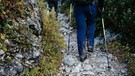 Ein Wanderer auf einem Wanderweg in den Bergen. | Bild: BR/Julia Müller
