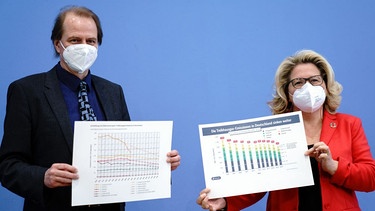 Der Chef des Bundesumweltamtes Dirk Messner und Bundesumweltministerin Svenja Schulze (SPD). | Bild: dpa-Bildfunk/Kay Nietfeld